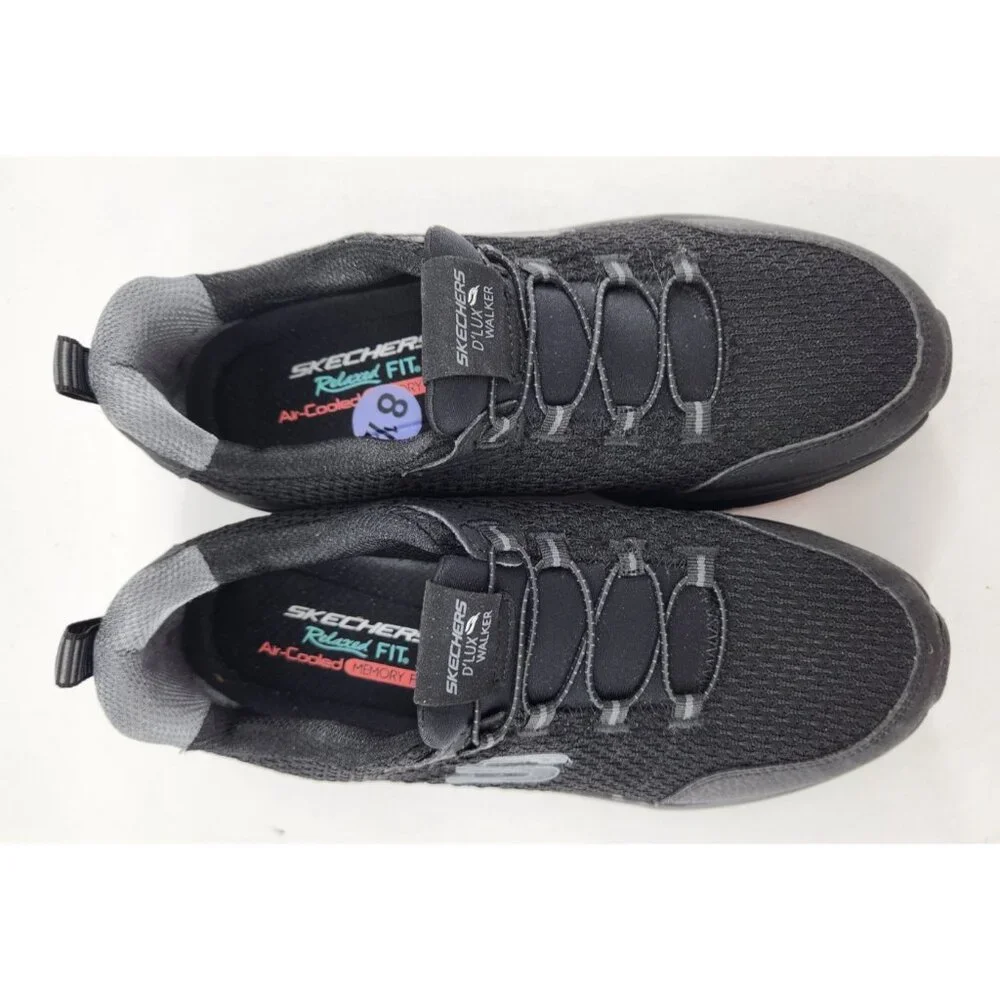 Skechers D'Lux Walker Women's Size 8.5 Air Cooled Memory Foam Black Shoes 149004
